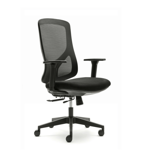 Silla ergonómica NANTES de Euromof, en acabado negro